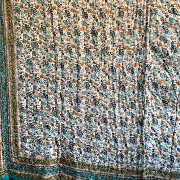 Beautiful Quilt.-Blue and Gold- Large Size.