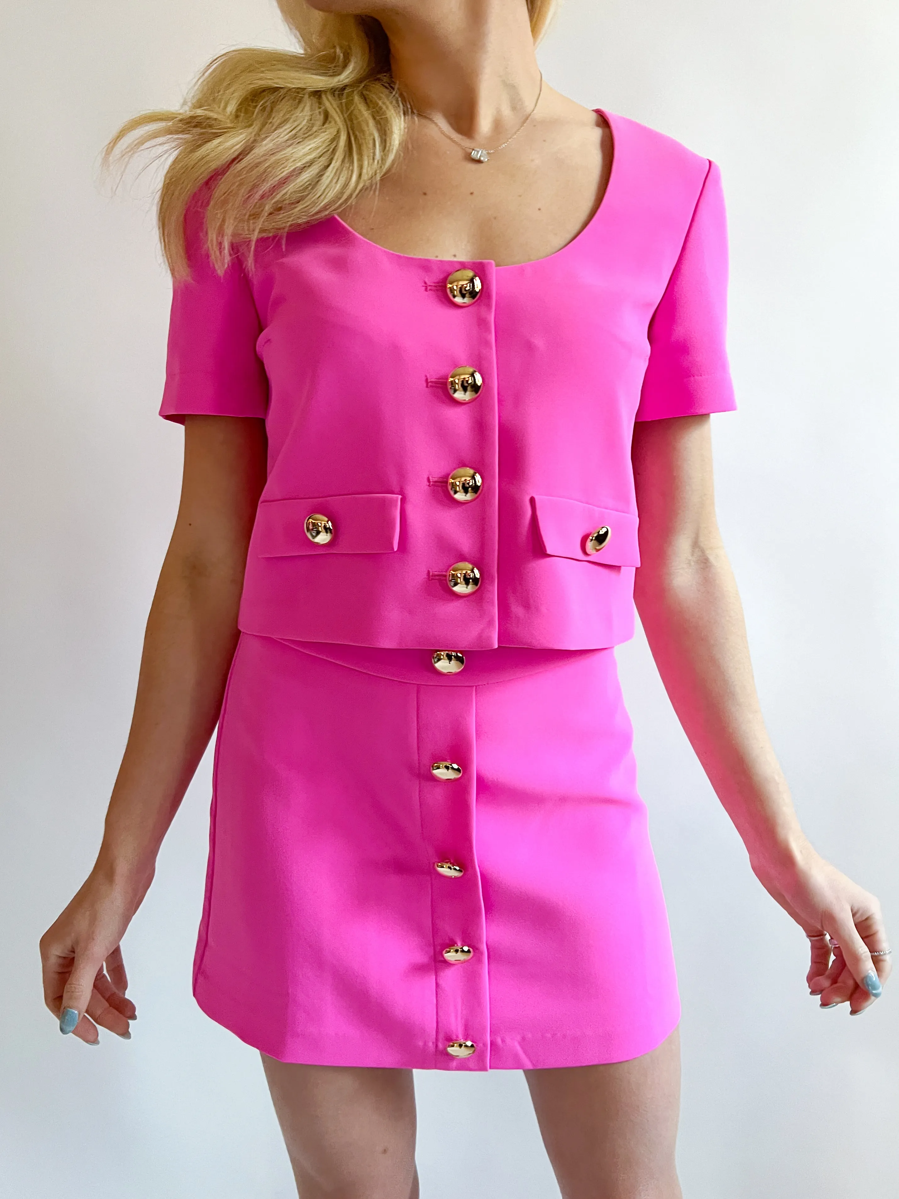 Benton Button Mini Skirt