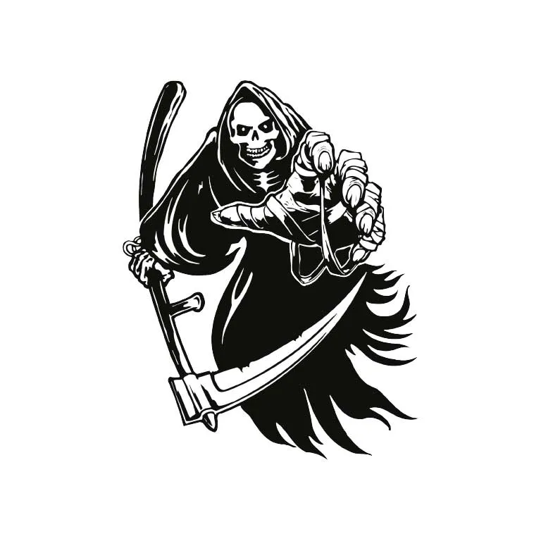 Black & White Grim Reaper Graphic Decal