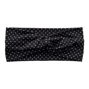 Black and White Polka Dot Faux Knot Headband