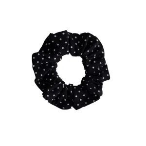 Black and White Polka Dot Scrunchie