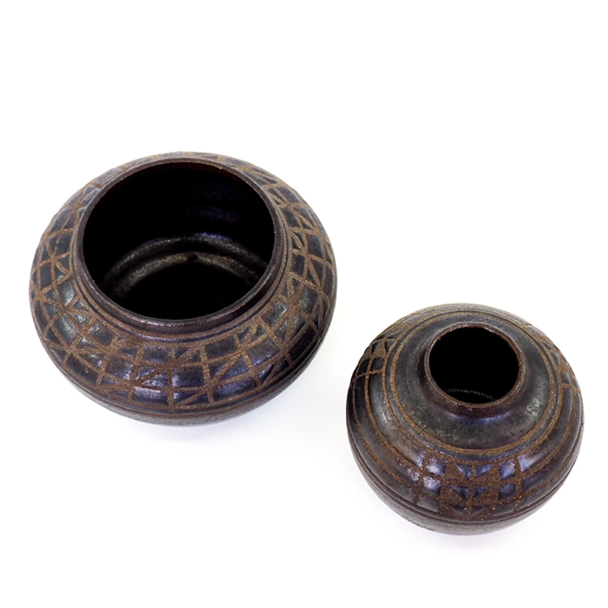 Black Ash Decorated Pots