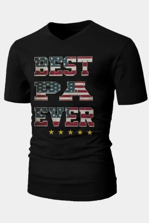 Black Best PA Ever American Stars and Stripes Mens Tee