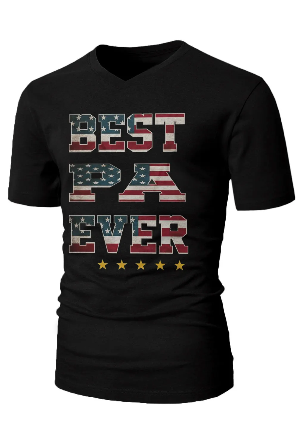 Black Best PA Ever American Stars and Stripes Mens Tee