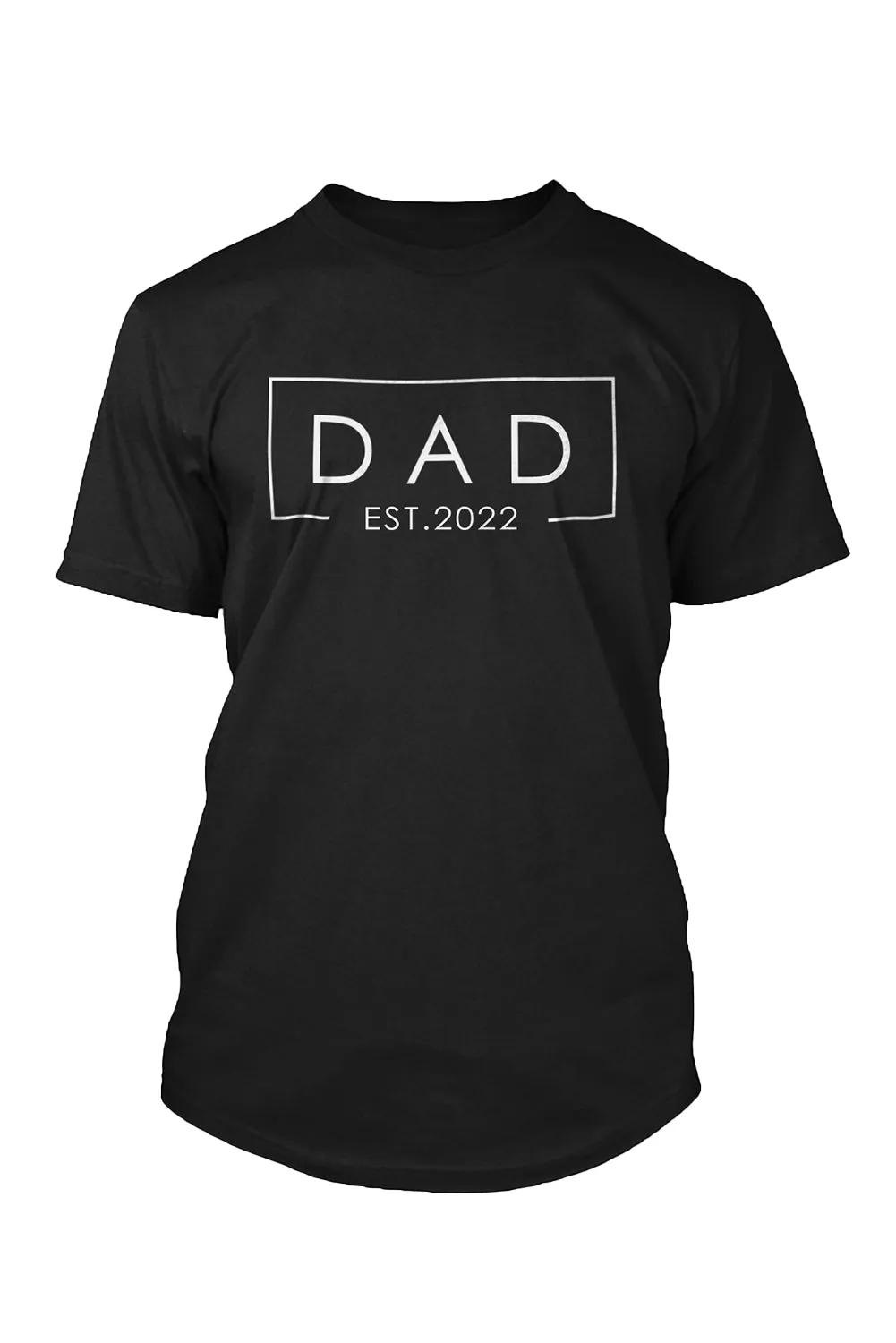 Black DAD EST. 2022 Letter Print Short Sleeve Men's T Shirt