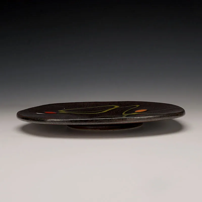 Black Decorated Sushi Plate