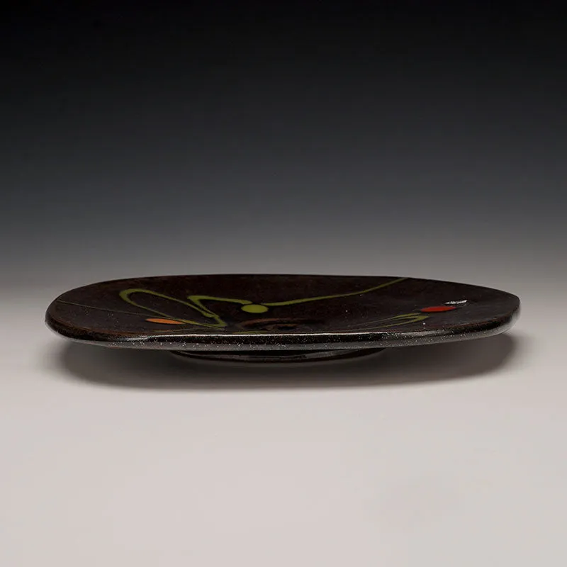 Black Decorated Sushi Plate