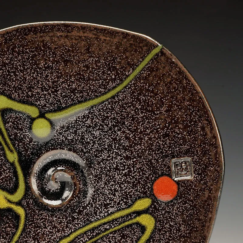 Black Decorated Sushi Plate