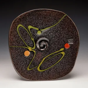 Black Decorated Sushi Plate