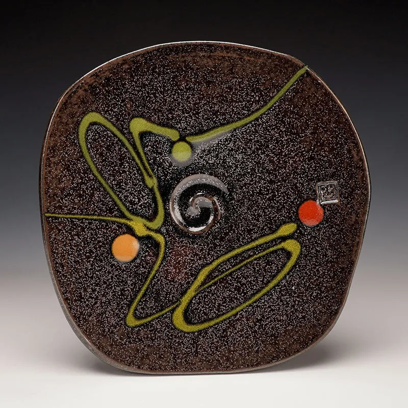 Black Decorated Sushi Plate