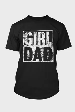 Black GIRL DAD Letter Print Short Sleeve Men's T Shirt