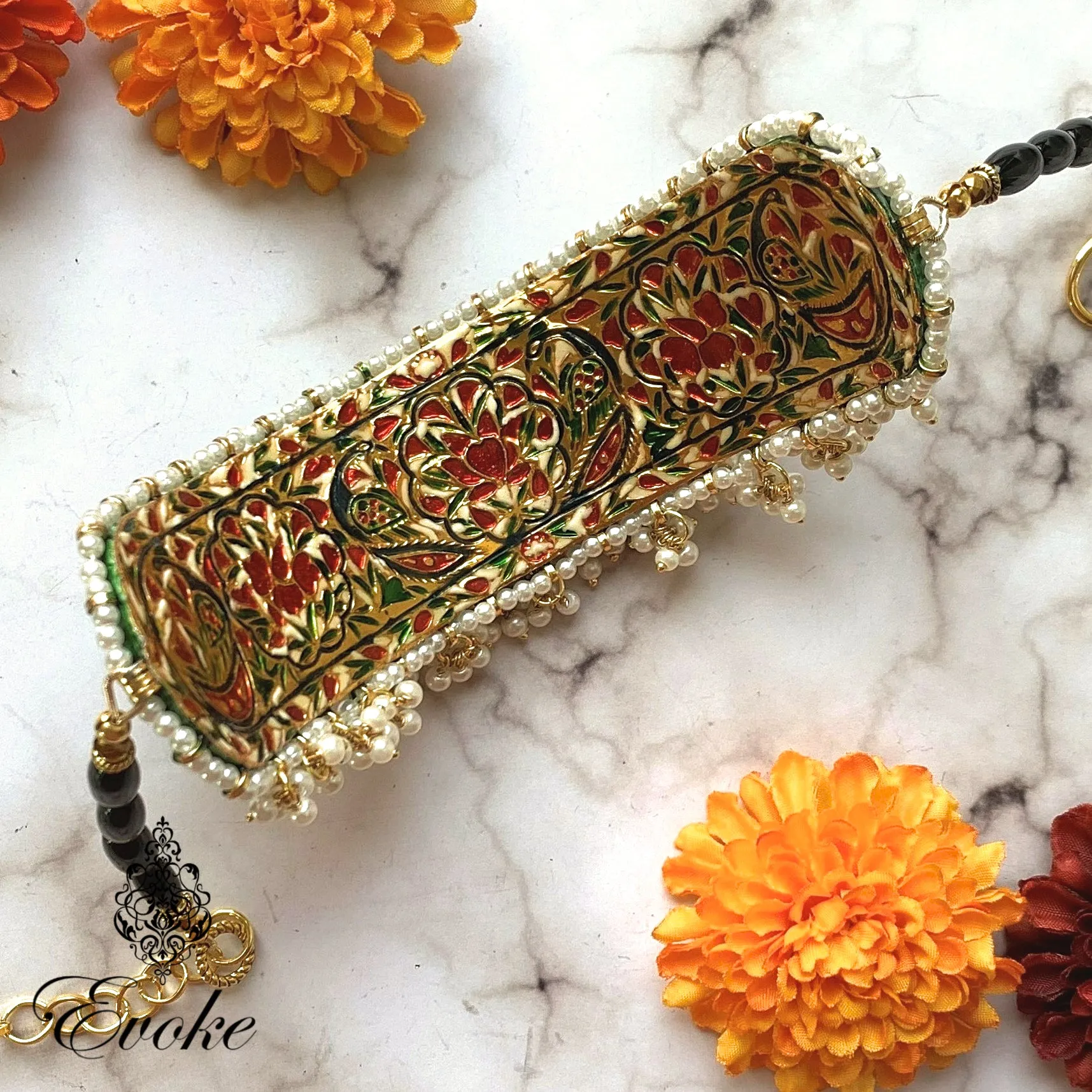 Black Meena Kundan Choker Necklace