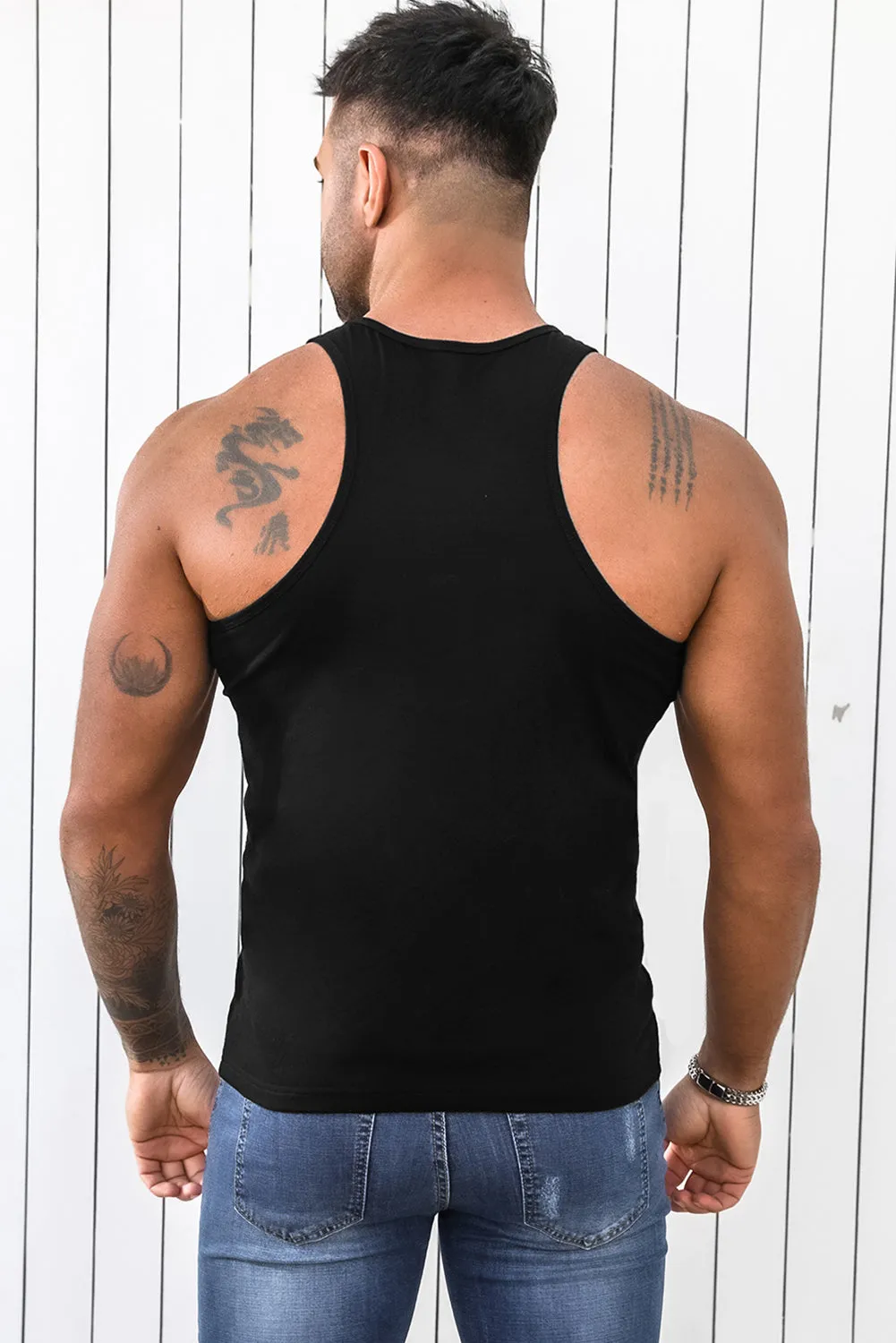 Black Mens Chill Graphic Tank Top
