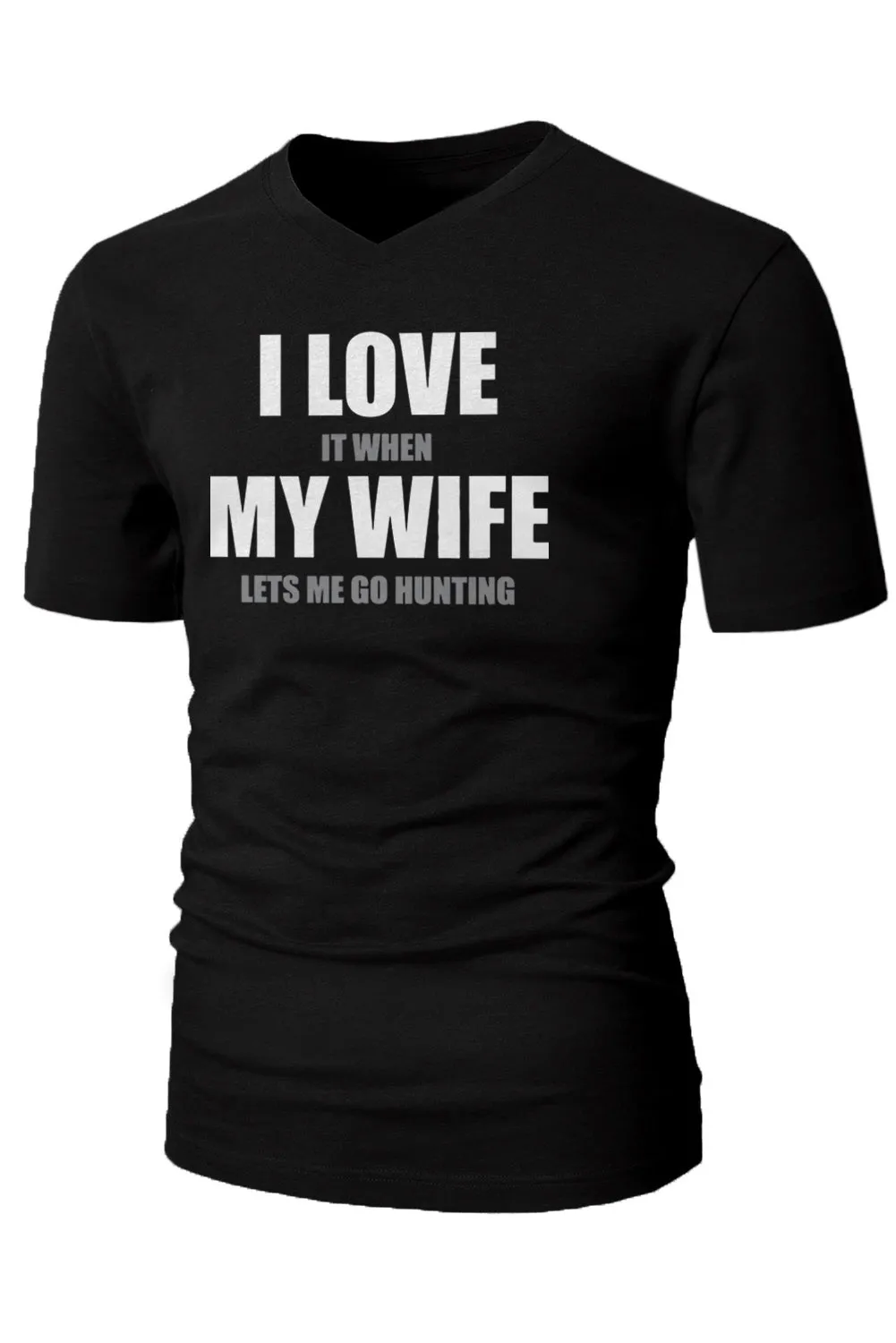 Black Men's Funny Words Print Muscle Fit V Neck T Shirt