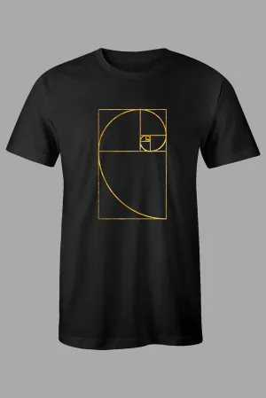 Black Men's Spiral Printed Slim-fit Short Sleeve T Shirt