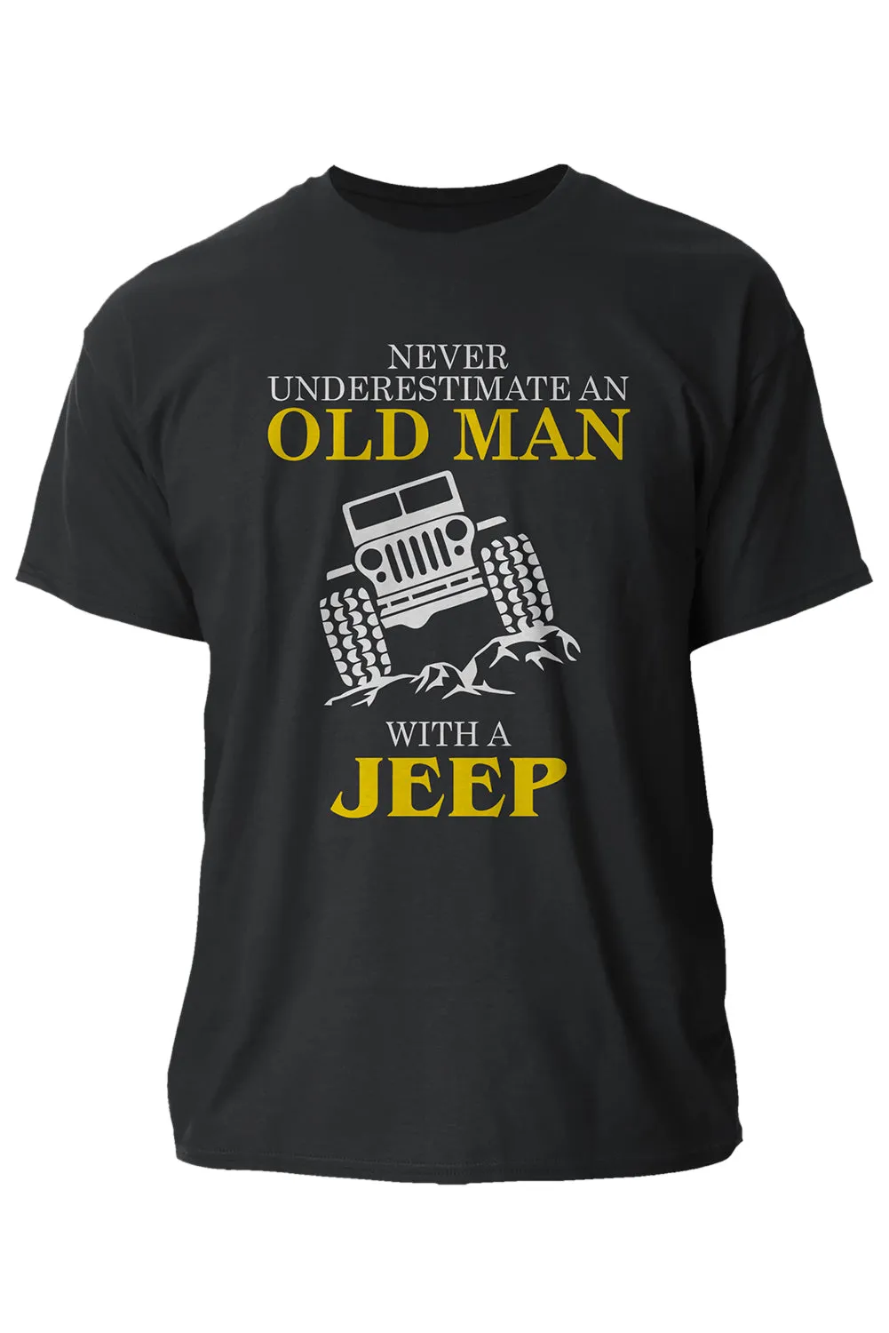 Black Never Underestimate An Old Man With Jeep T Shirt