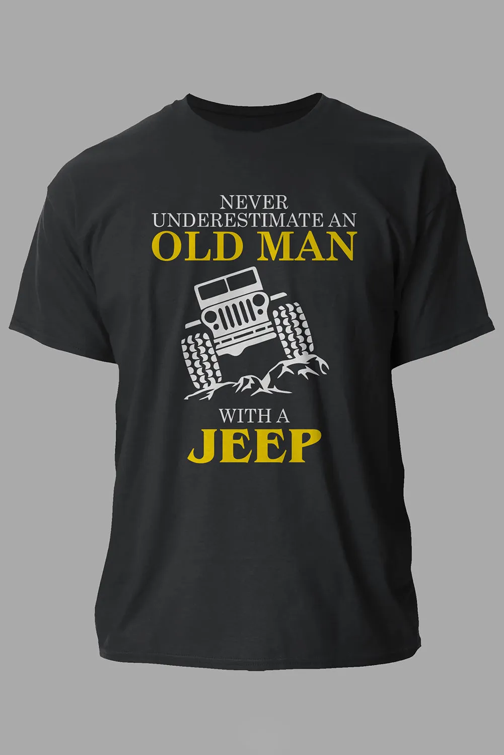 Black Never Underestimate An Old Man With Jeep T Shirt