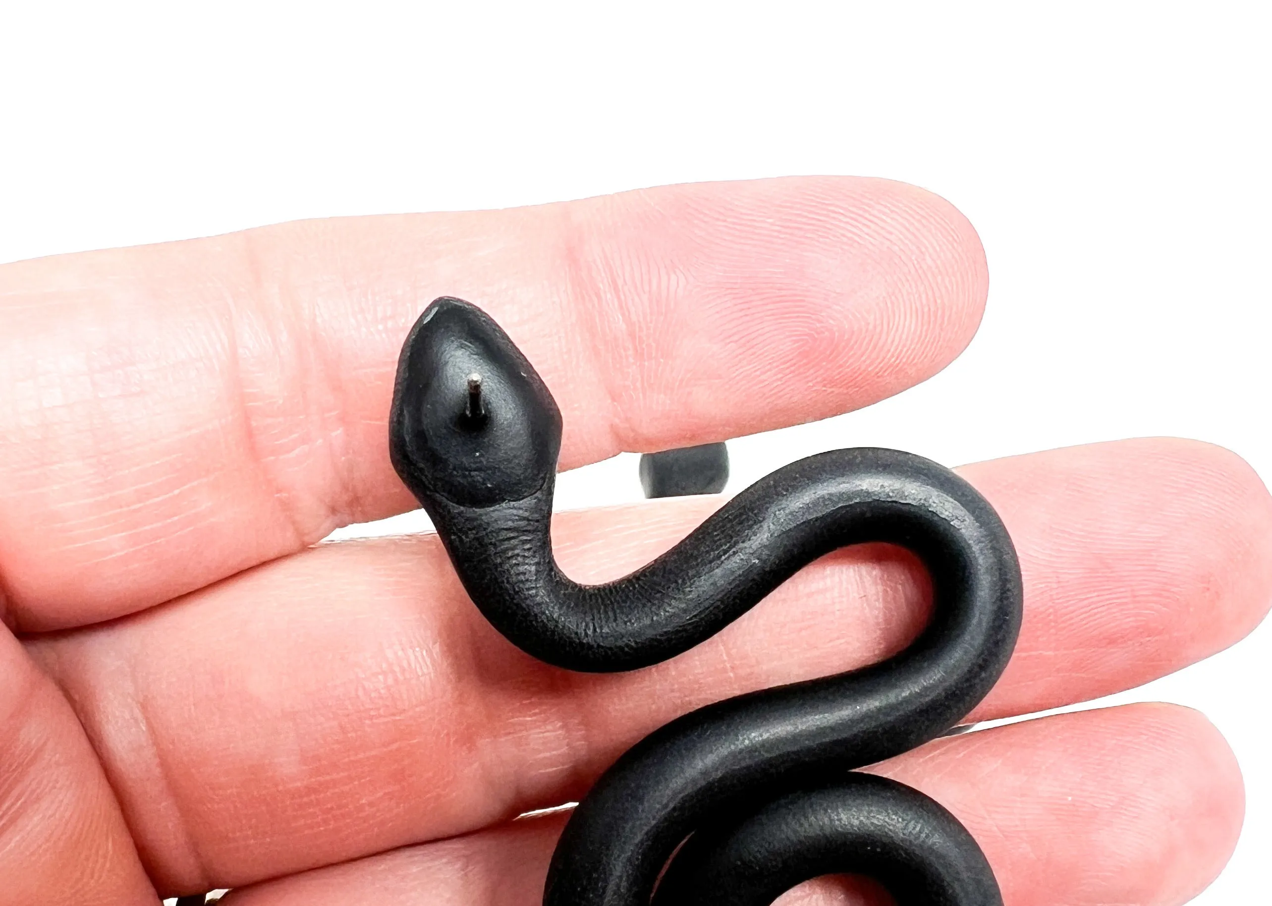 Black Statement Snake Studs - Large