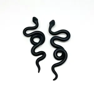Black Statement Snake Studs - Large