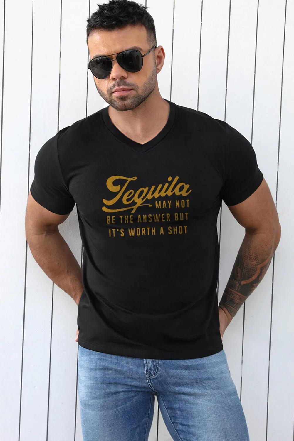 Black Tequila May Not Be The Answer Mens Tee