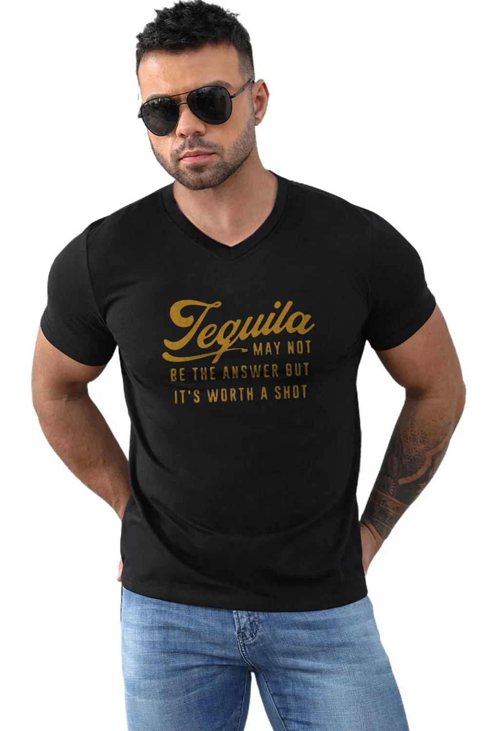 Black Tequila May Not Be The Answer Mens Tee
