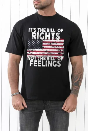 Black US Flag Its The Bill Of Rights Mens Graphic Tee