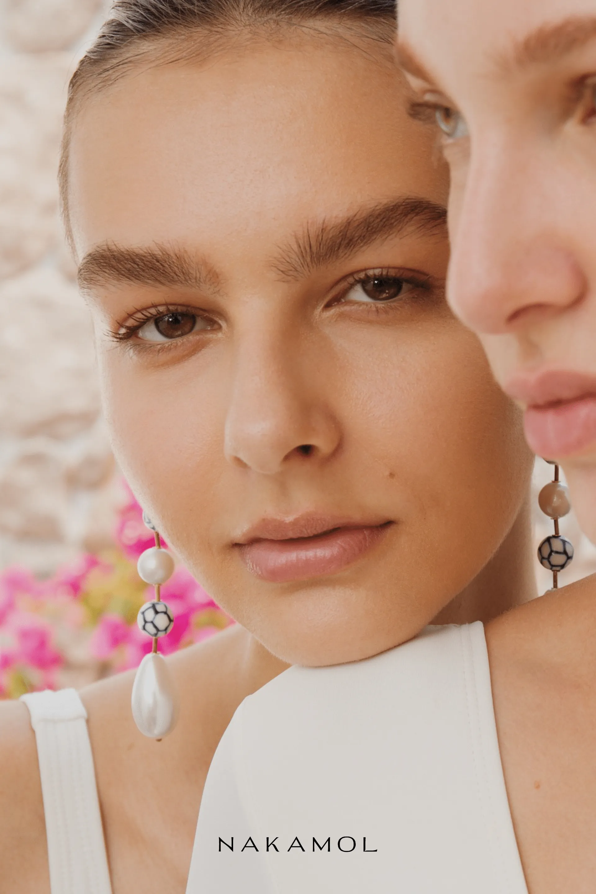 Blue and White Pearl Single Drop Earrings