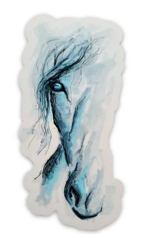 Blue Horse Vinyl Sticker