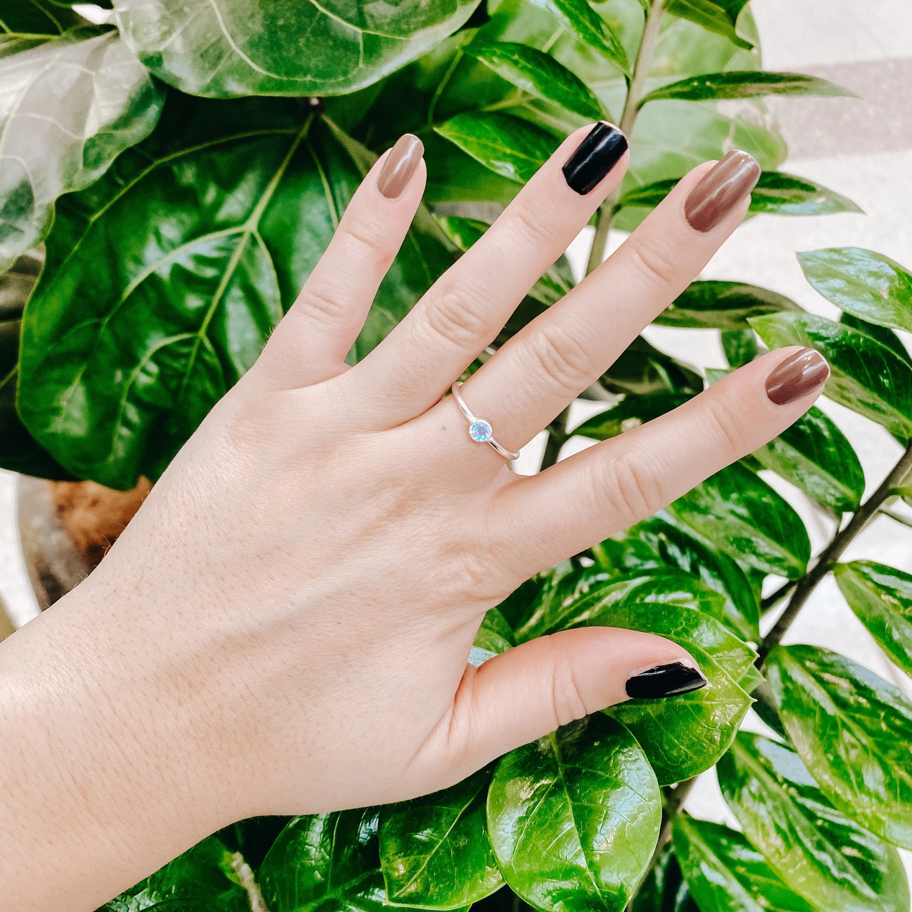 Blue Topaz Delicate 925 Sterling Silver Ring