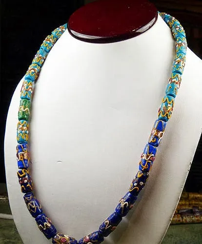 Blue Wedding Cake Bead Strand