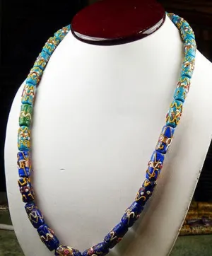 Blue Wedding Cake Bead Strand