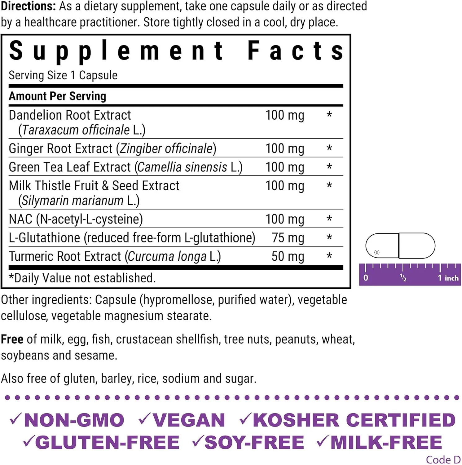 Bluebonnet Nutrition Liver Detox, Liver Health*, Antioxidant Protection*, Soy-Free, Gluten-Free, Kosher Certified, Non-GMO, Dairy-Free, 60 Vegetable Capsules, 60 Servings