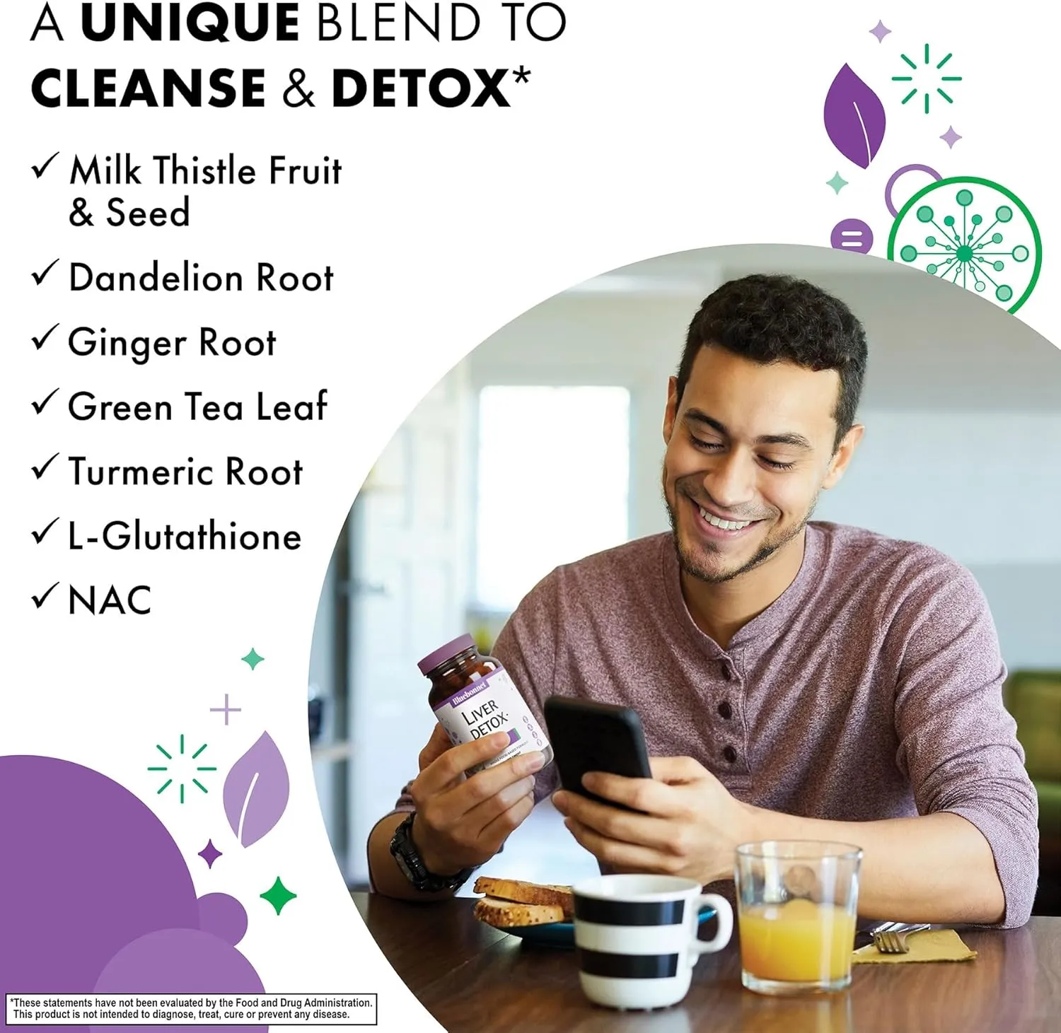 Bluebonnet Nutrition Liver Detox, Liver Health*, Antioxidant Protection*, Soy-Free, Gluten-Free, Kosher Certified, Non-GMO, Dairy-Free, 60 Vegetable Capsules, 60 Servings