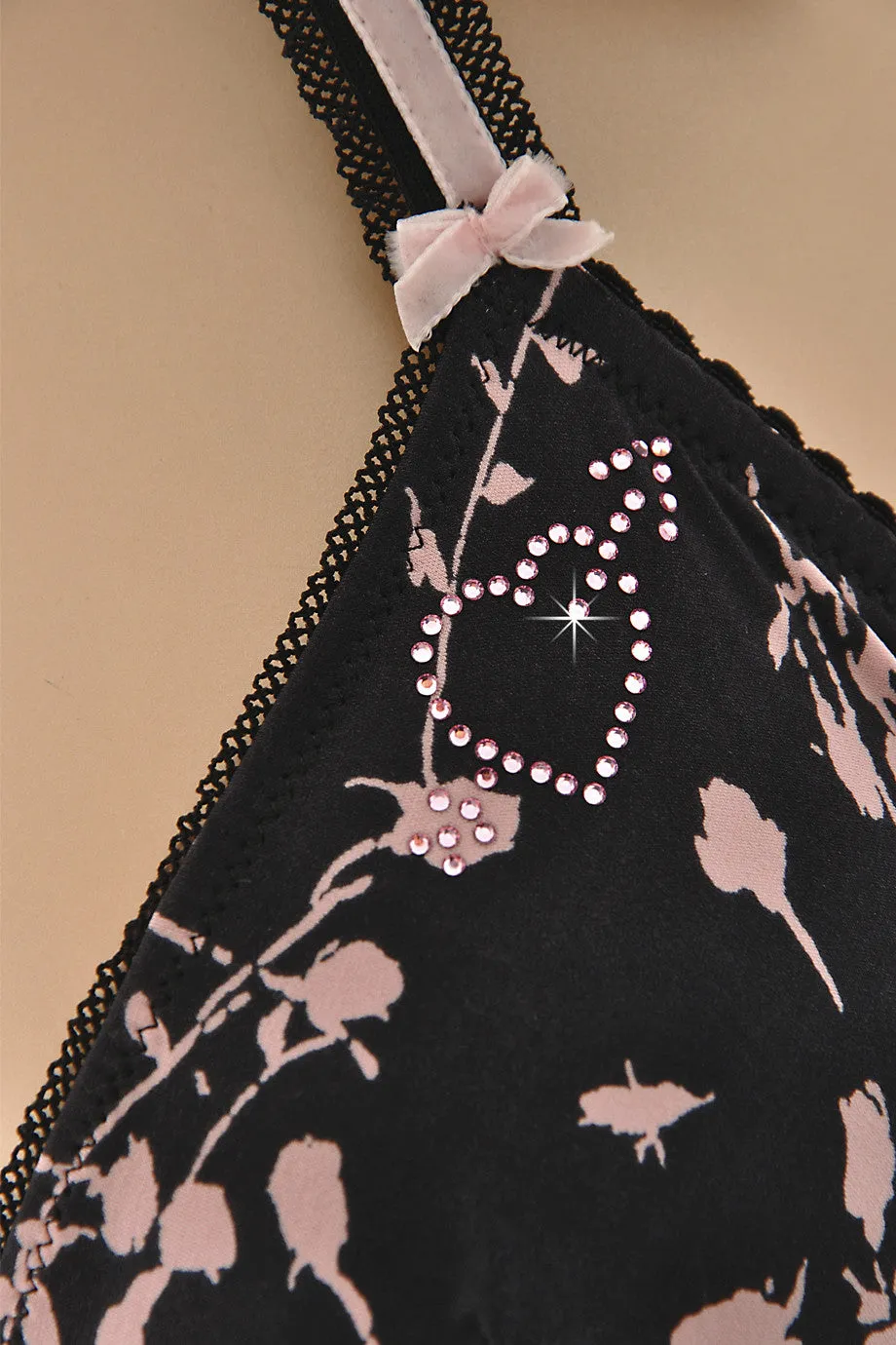 BLUMARINE CHERRY BLOSSOM Black Nude Bra