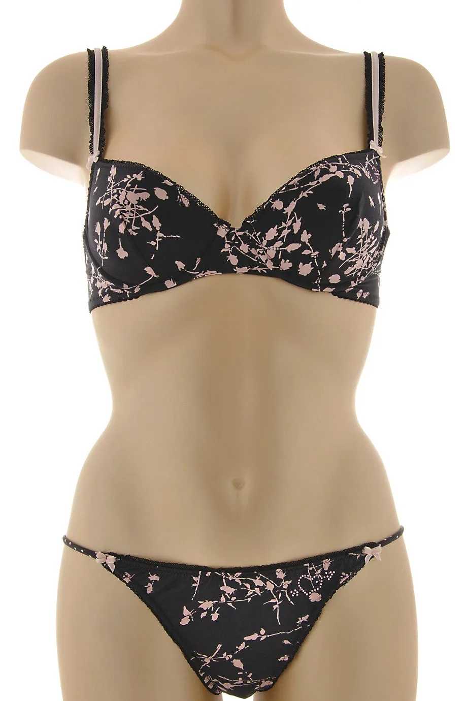 BLUMARINE CHERRY BLOSSOM Black Nude Bra