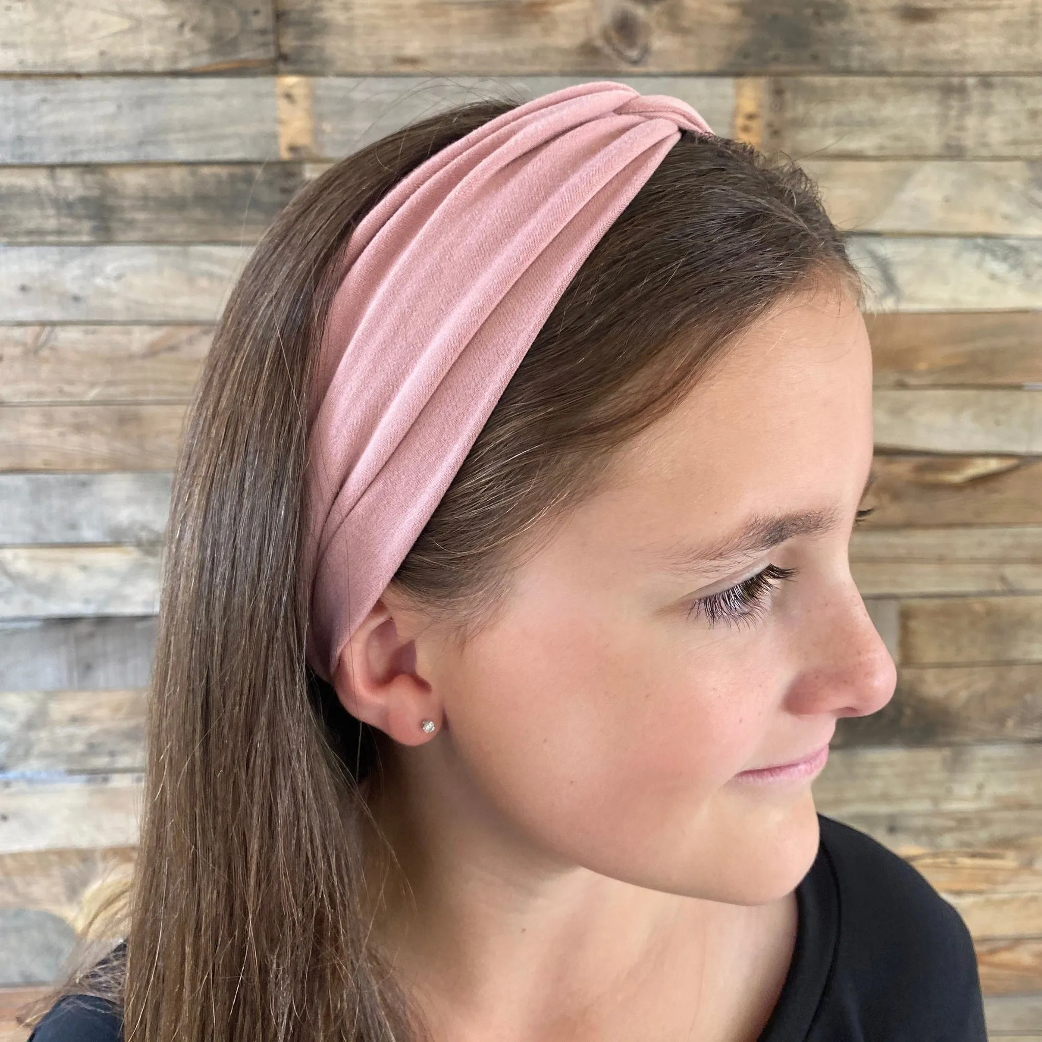Blush Pink Matte Faux Knot Headband