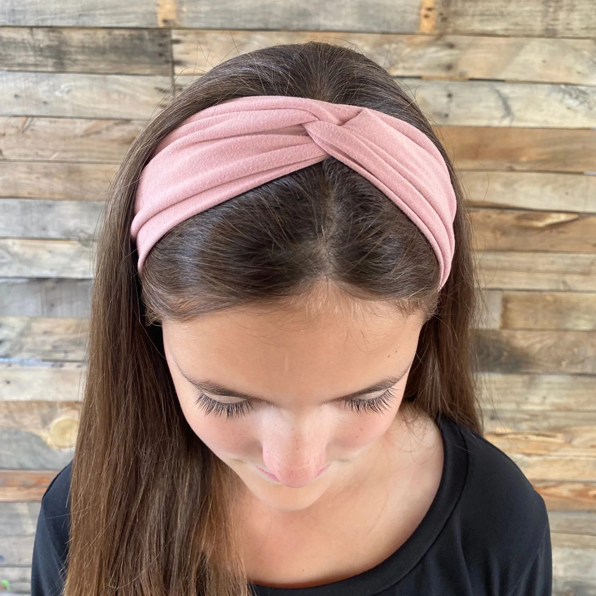 Blush Pink Matte Faux Knot Headband