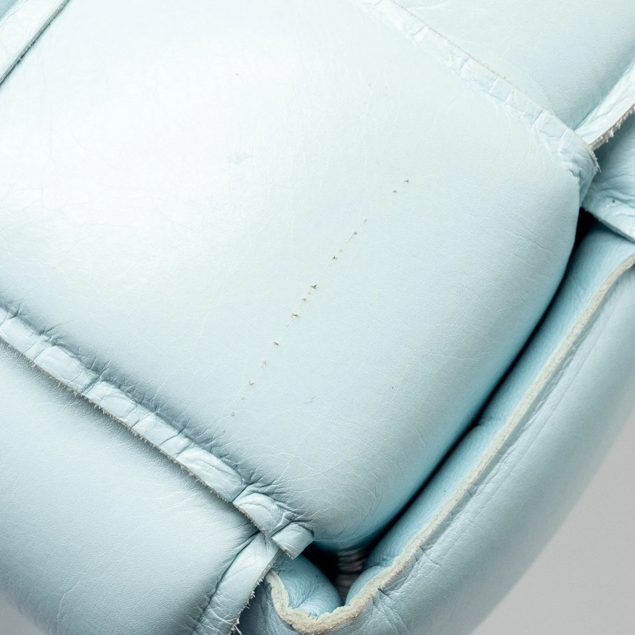 Bottega Veneta padded cassette soft lambskin light blue SHW