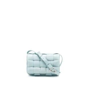 Bottega Veneta padded cassette soft lambskin light blue SHW