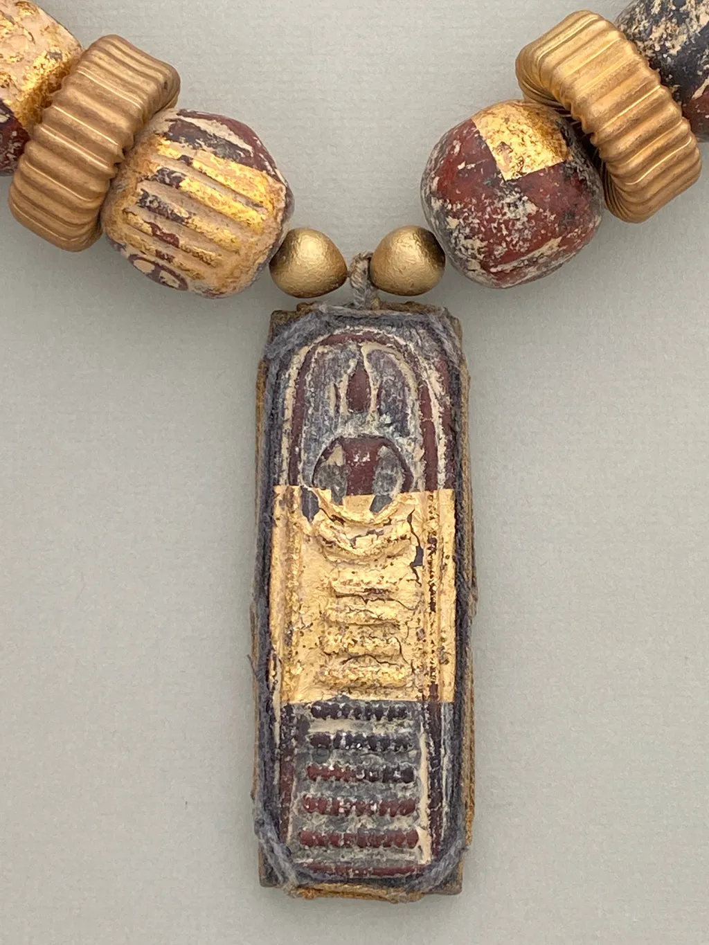 Buddha Beads and Brass Statement Necklace