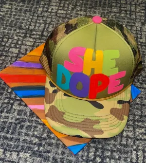 Camo multicolored She Dope Cap