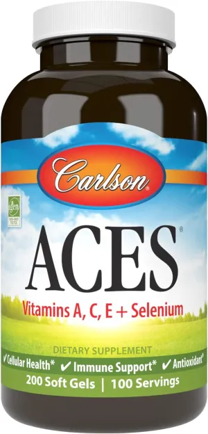 Carlson - ACES, Vitamins A, C, E   Selenium, Cellular Health & Immune Support, Antioxidant, 200 Softgels