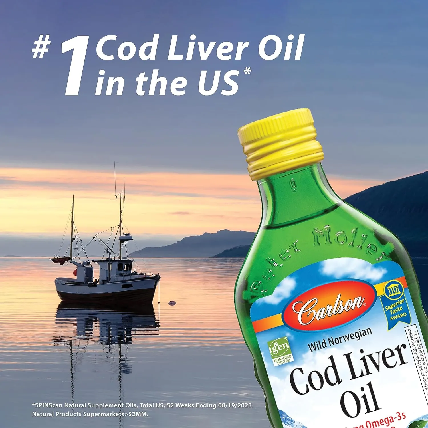 Carlson - Cod Liver Oil Minis, 280 mg Omega-3s   Vitamins A & D3, Heart Support & Cognitive Function, Vision Health, 250 Mini Soft Gels