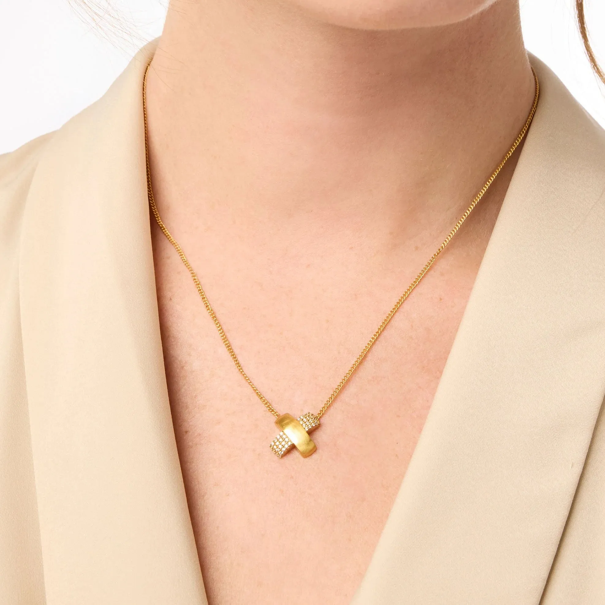 Catalina X Pave Delicate Necklace