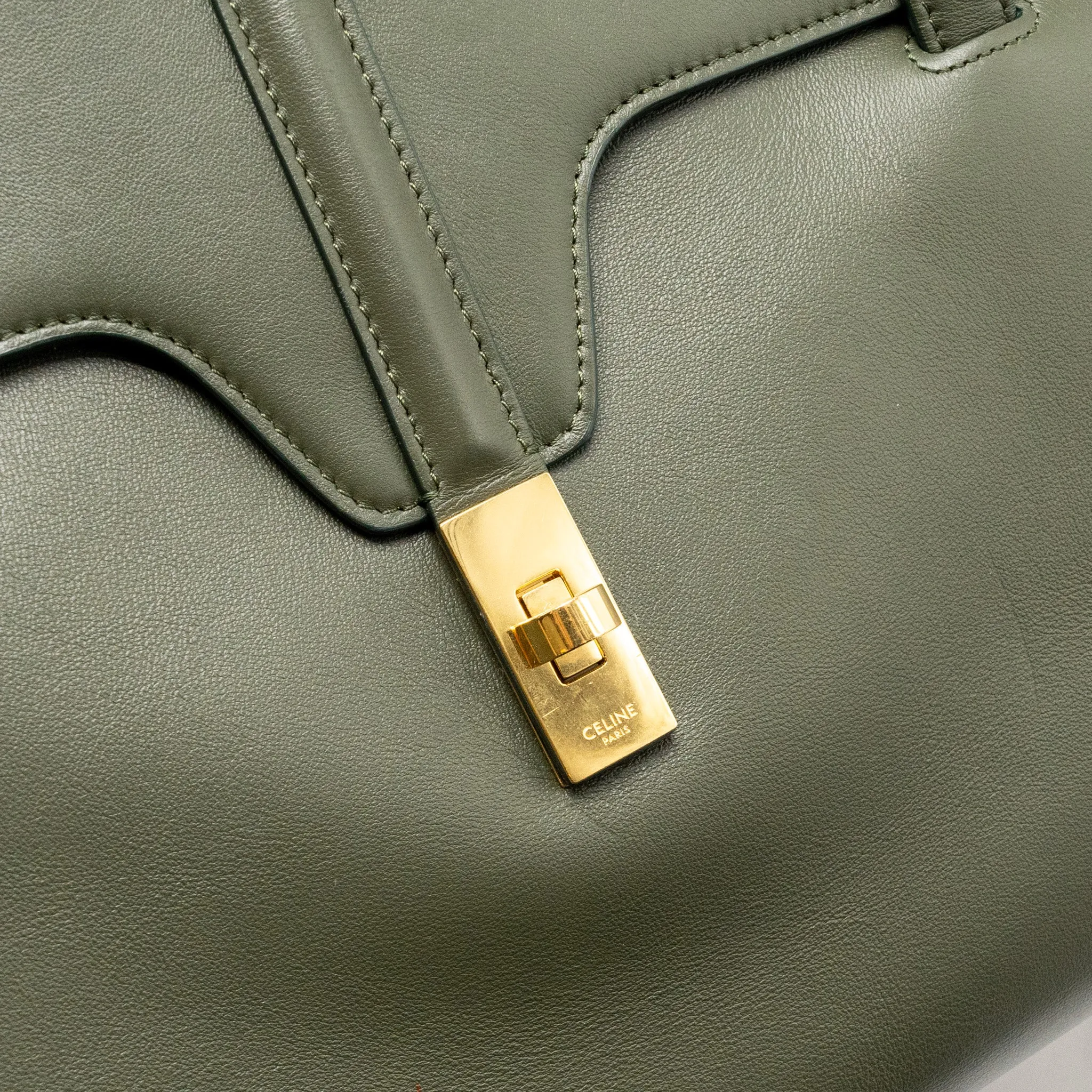 Celine Large Soft 16 Bag Smooth Calfskin Dark Green GHW