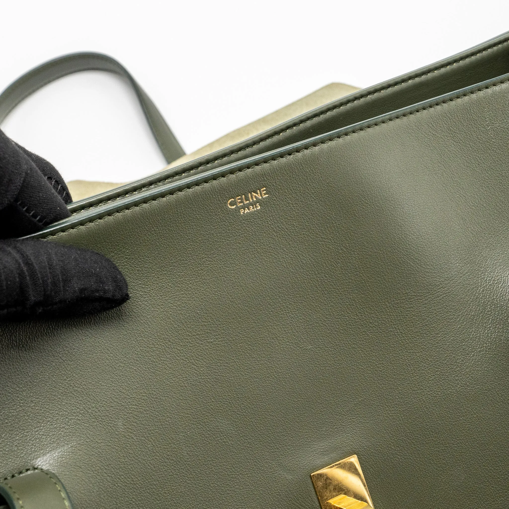 Celine Large Soft 16 Bag Smooth Calfskin Dark Green GHW