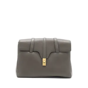 Celine Medium Soft 16 Bag Grained Calfskin Dark Grey GHW
