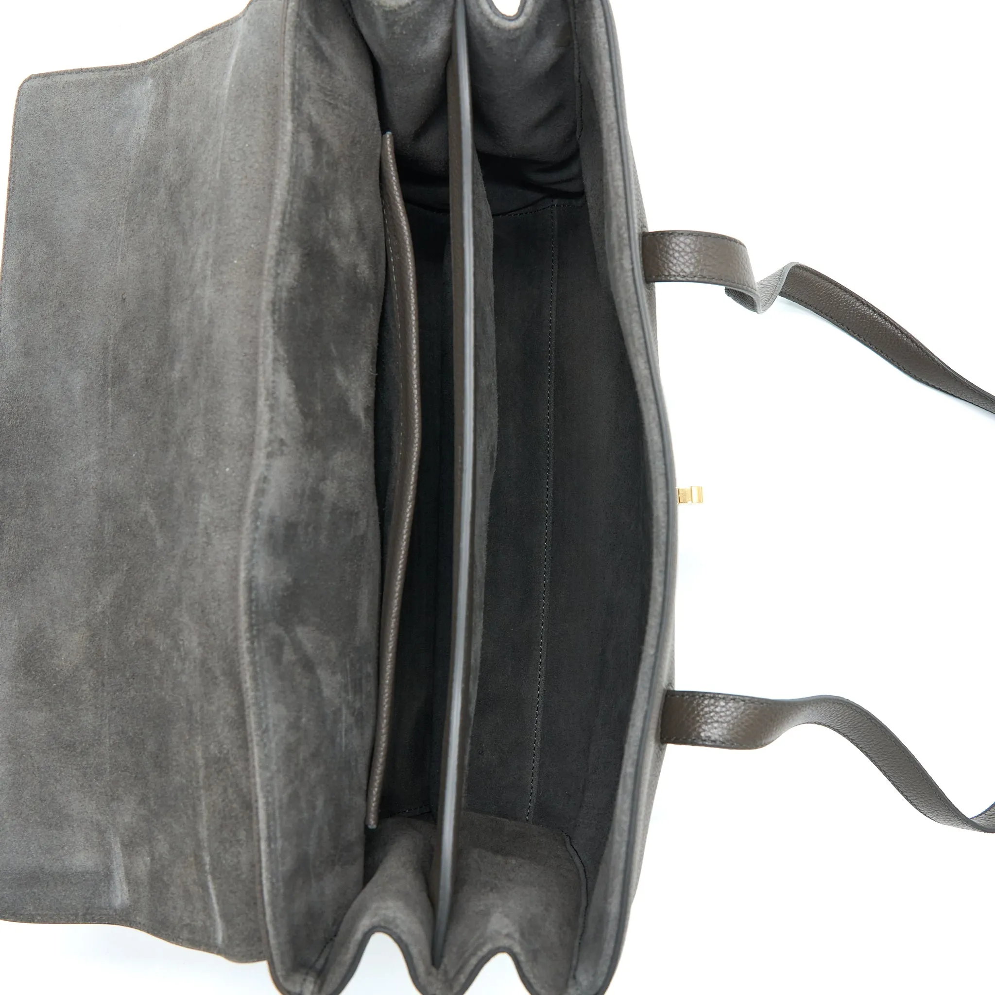 Celine Medium Soft 16 Bag Grained Calfskin Dark Grey GHW