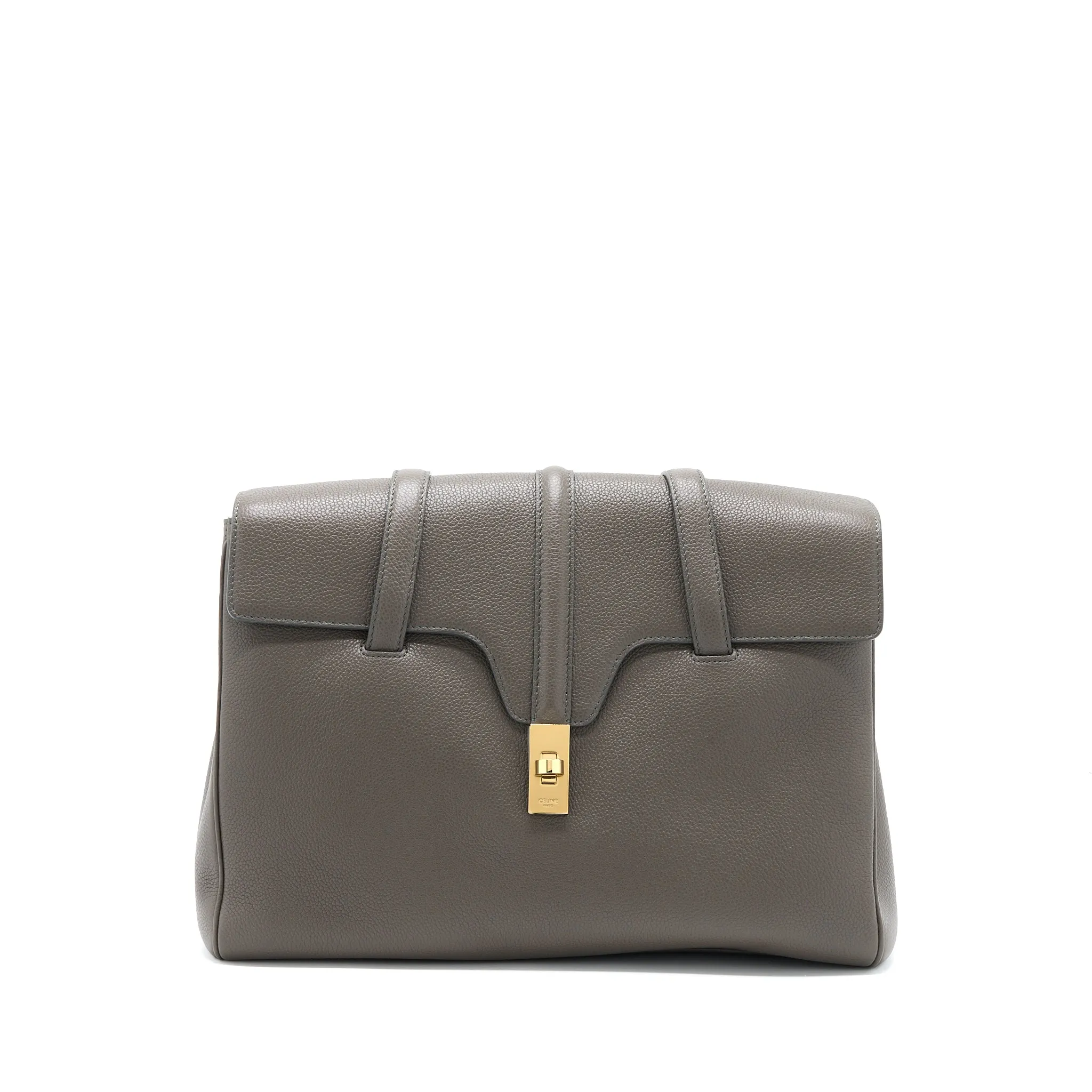 Celine Medium Soft 16 Bag Grained Calfskin Dark Grey GHW