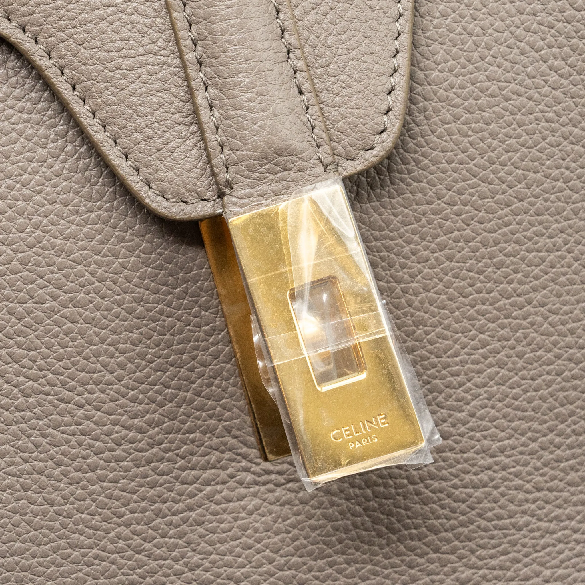 Celine Medium Soft 16 Bag Grained Calfskin Grey GHW